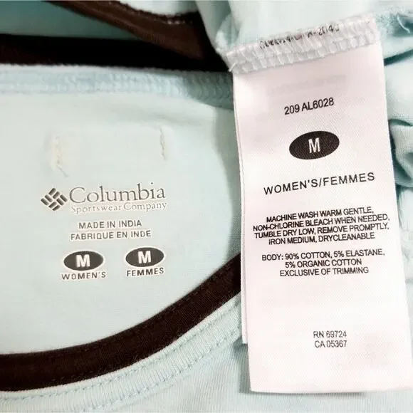 Columbia blue long sleeve floral crew neck top M - Picture 6 of 6